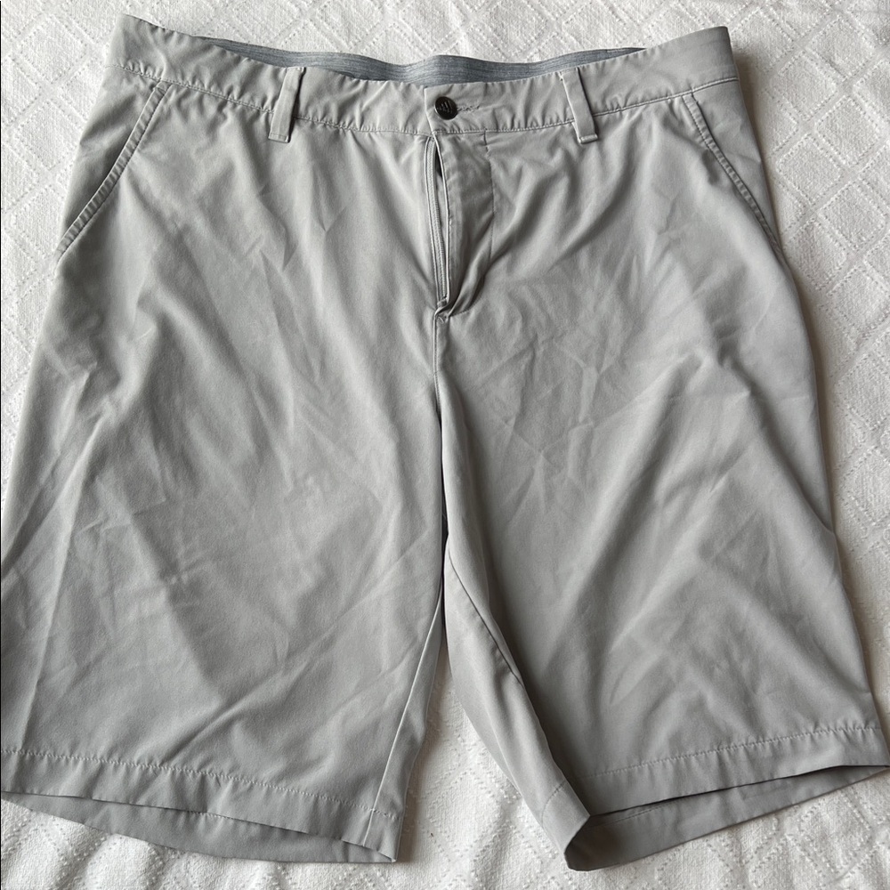 adidas Men's Gray Flat Front Shorts